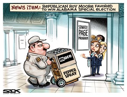 Political cartoon U.S. Roy Moore sexual harassment