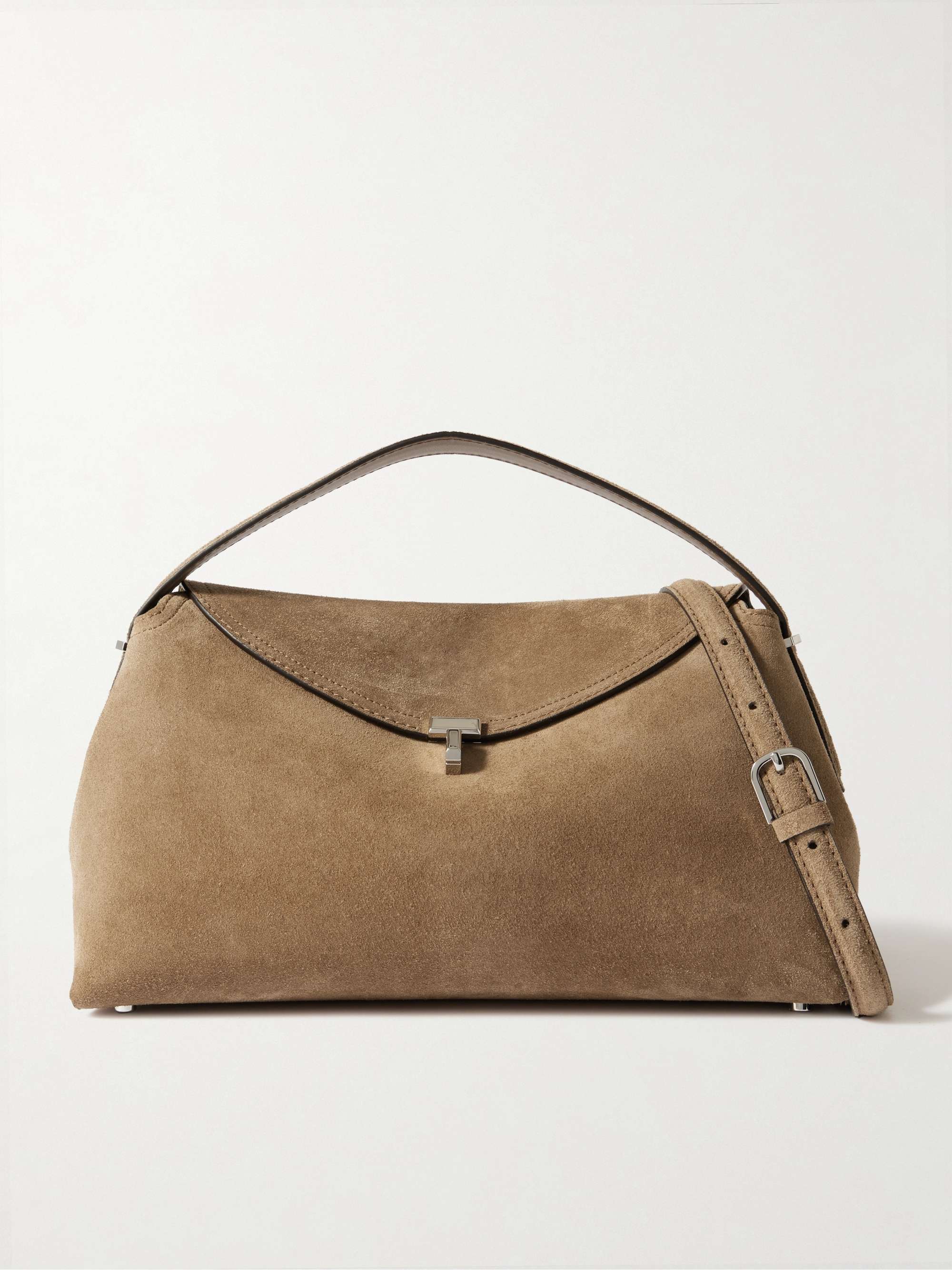 T-Lock Suede Shoulder Bag
