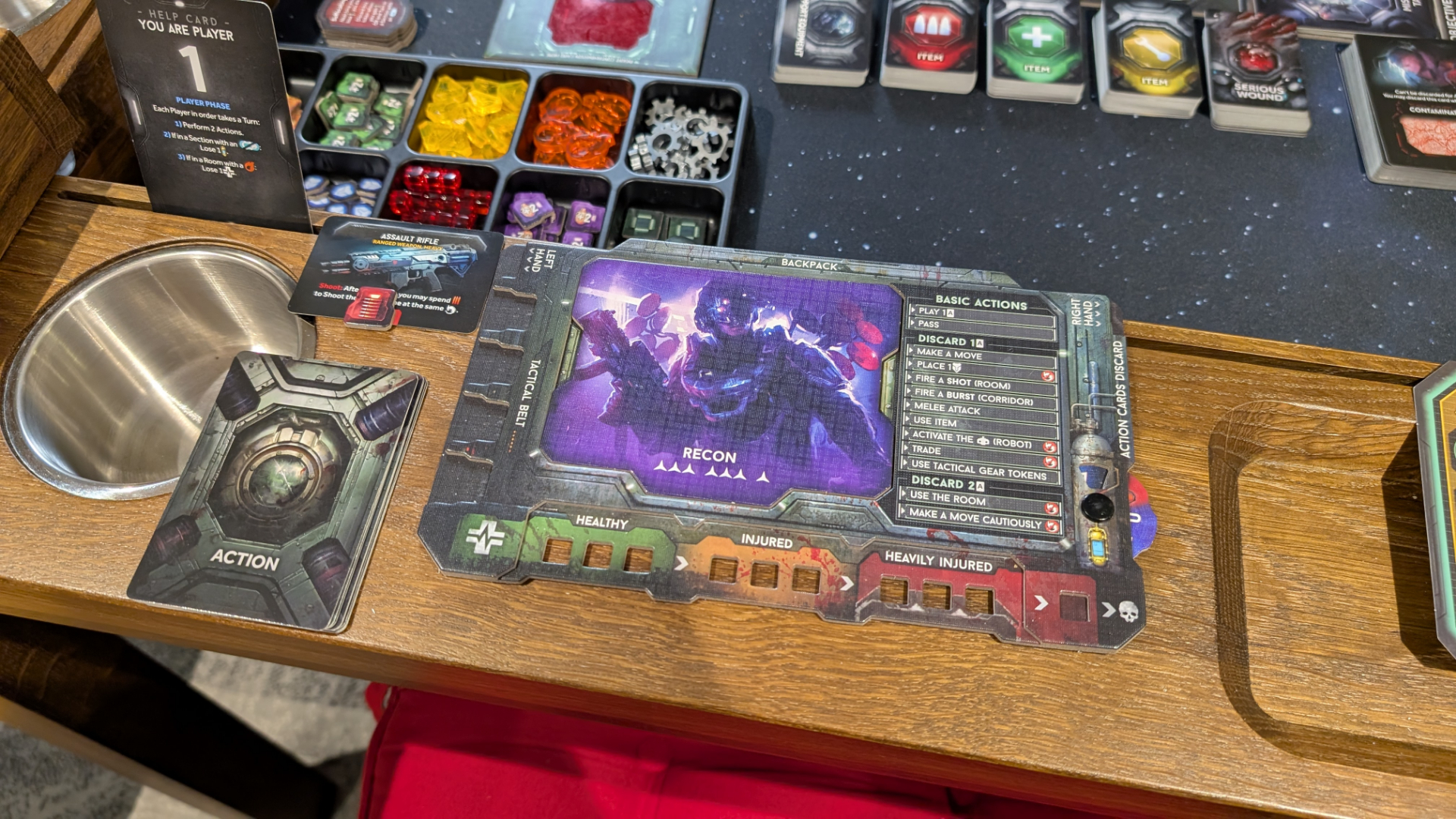 Nemesis: Retaliation pieces, board tiles, and tokens on a gaming table