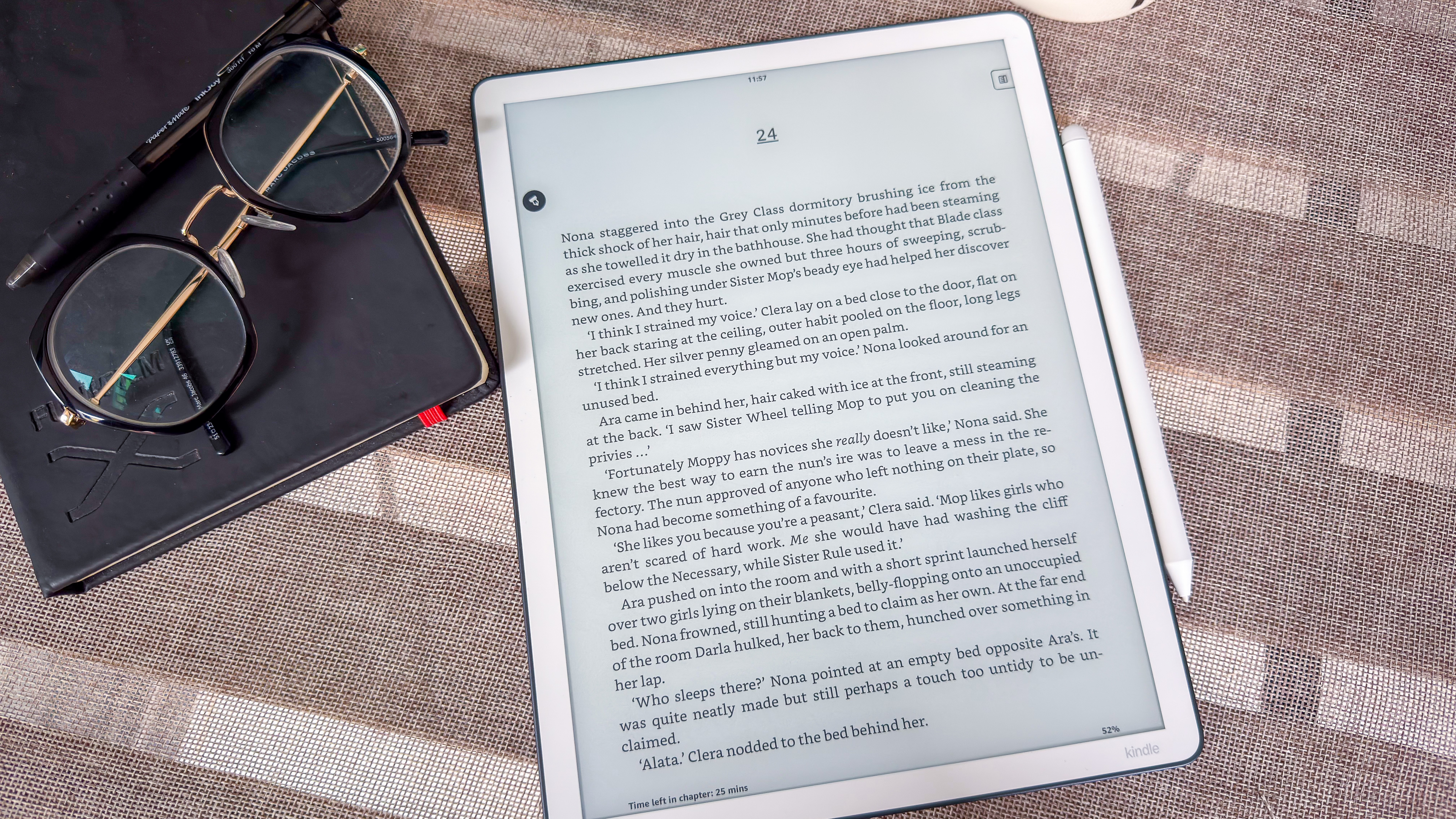 Page of a book displayed on the 3rd generation Kindle Scribe