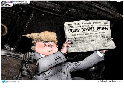 Political Cartoon U.S. Trump Biden Truman&nbsp;