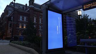 Washington D.C. Bus Shelter Kiosks Still Displaying The Blue Windows Error Message Caused By Crowdstrike Update