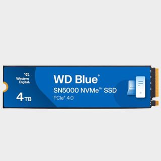 Image of the WD Blue SN5000 4TB SSD with a plain background.