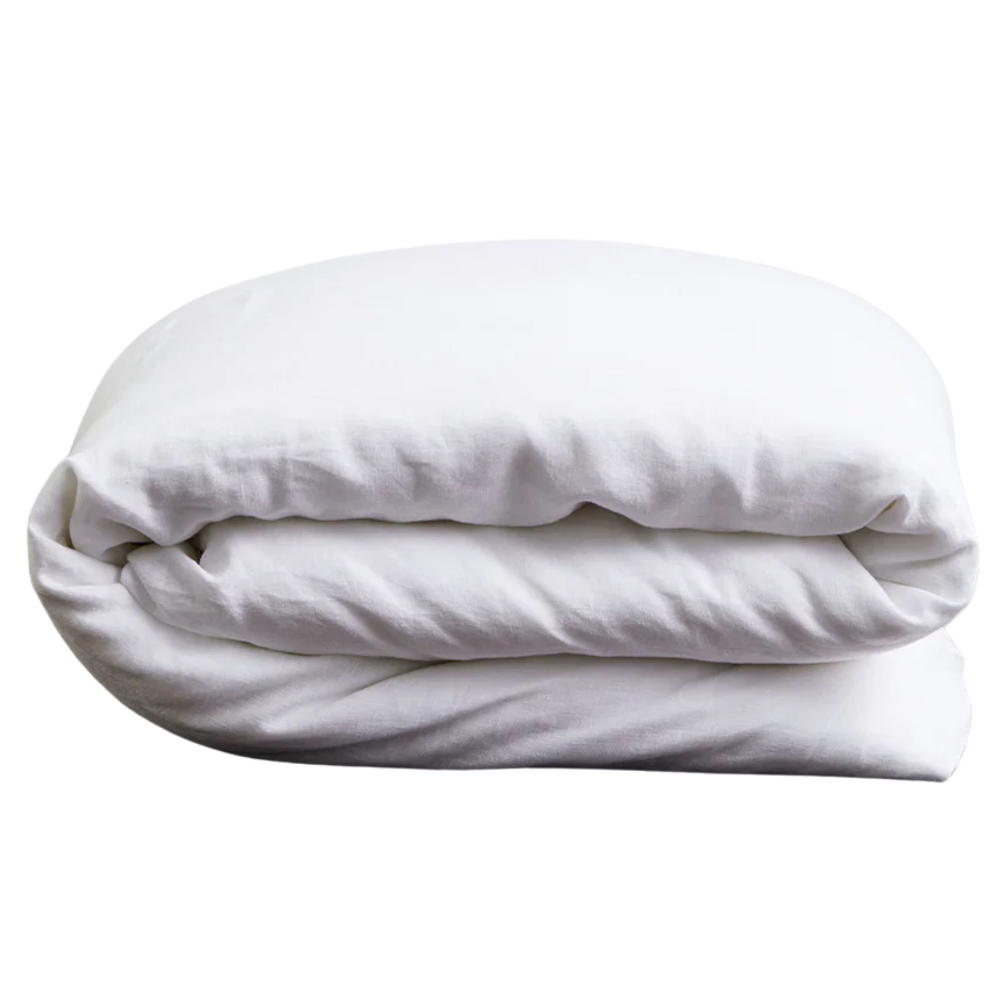 BedThreads White Duvet Cover shown on a folded duvet