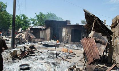 Debris left behind after a Boko Haram attack in Nigeria.