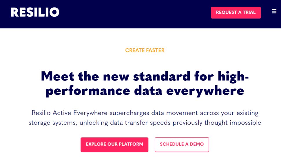 Website screenshot of Resilio (July, 2025)