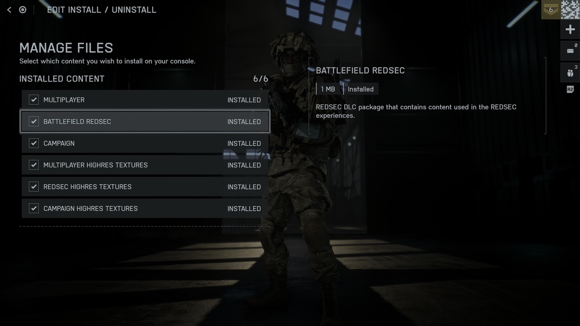 Battlefield 6 manage files menu