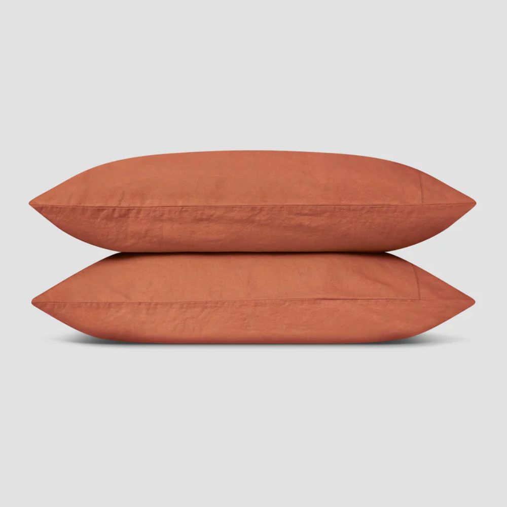 Burnt Orange Linen Blend Pillowcase