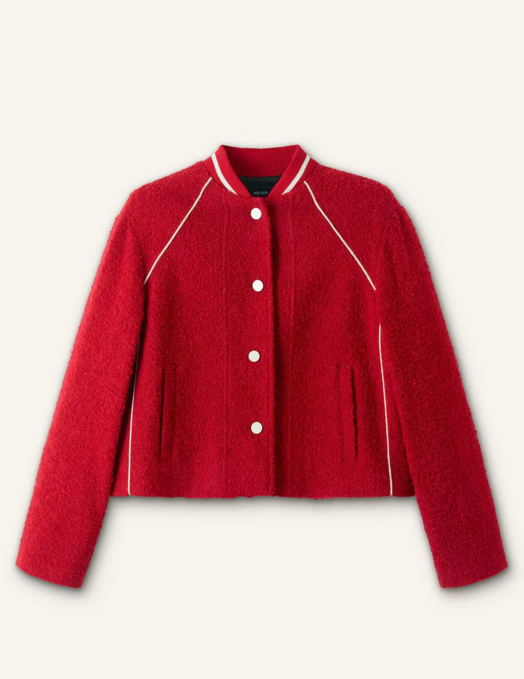 ME+EM, Bouclé Varsity Swing Jacket