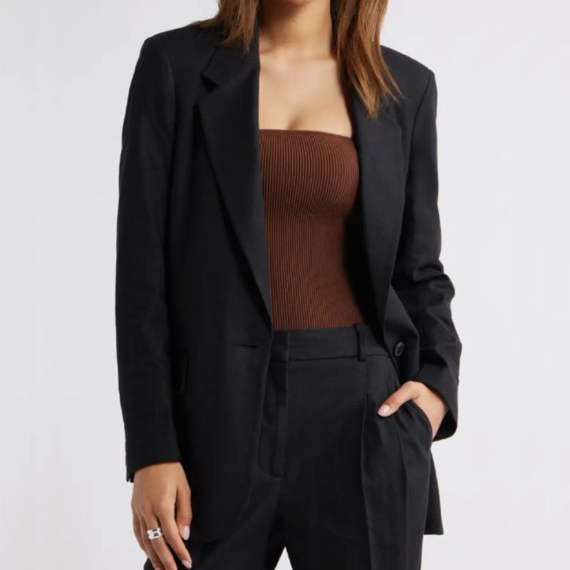 black single breasted blazer