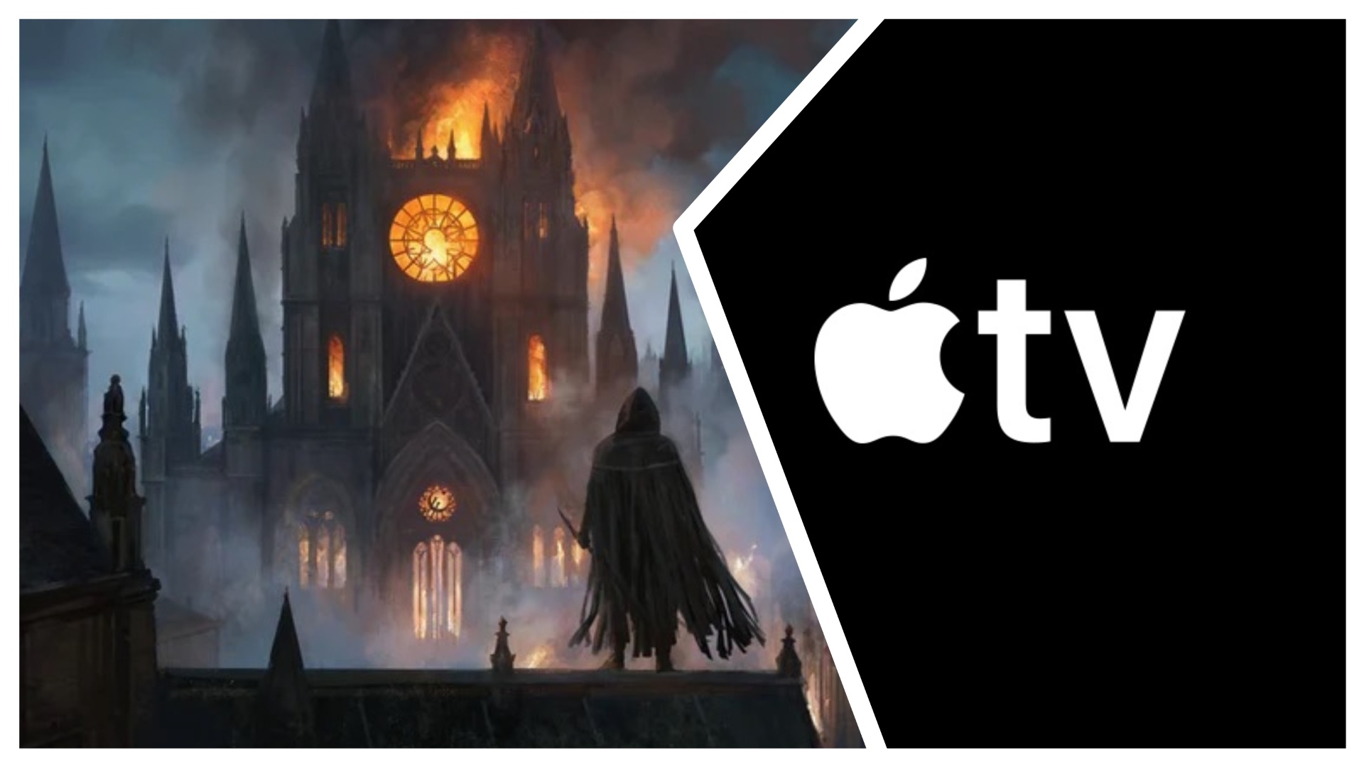 Cosmere artwork and the Apple TV logo 