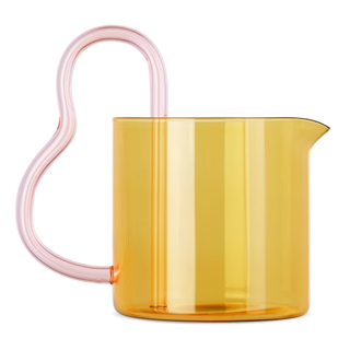 sophie lou jacobson yellow carafe with pink handle