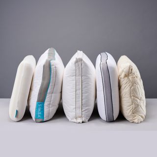 A row of pillows tried and tested by Ideal Home