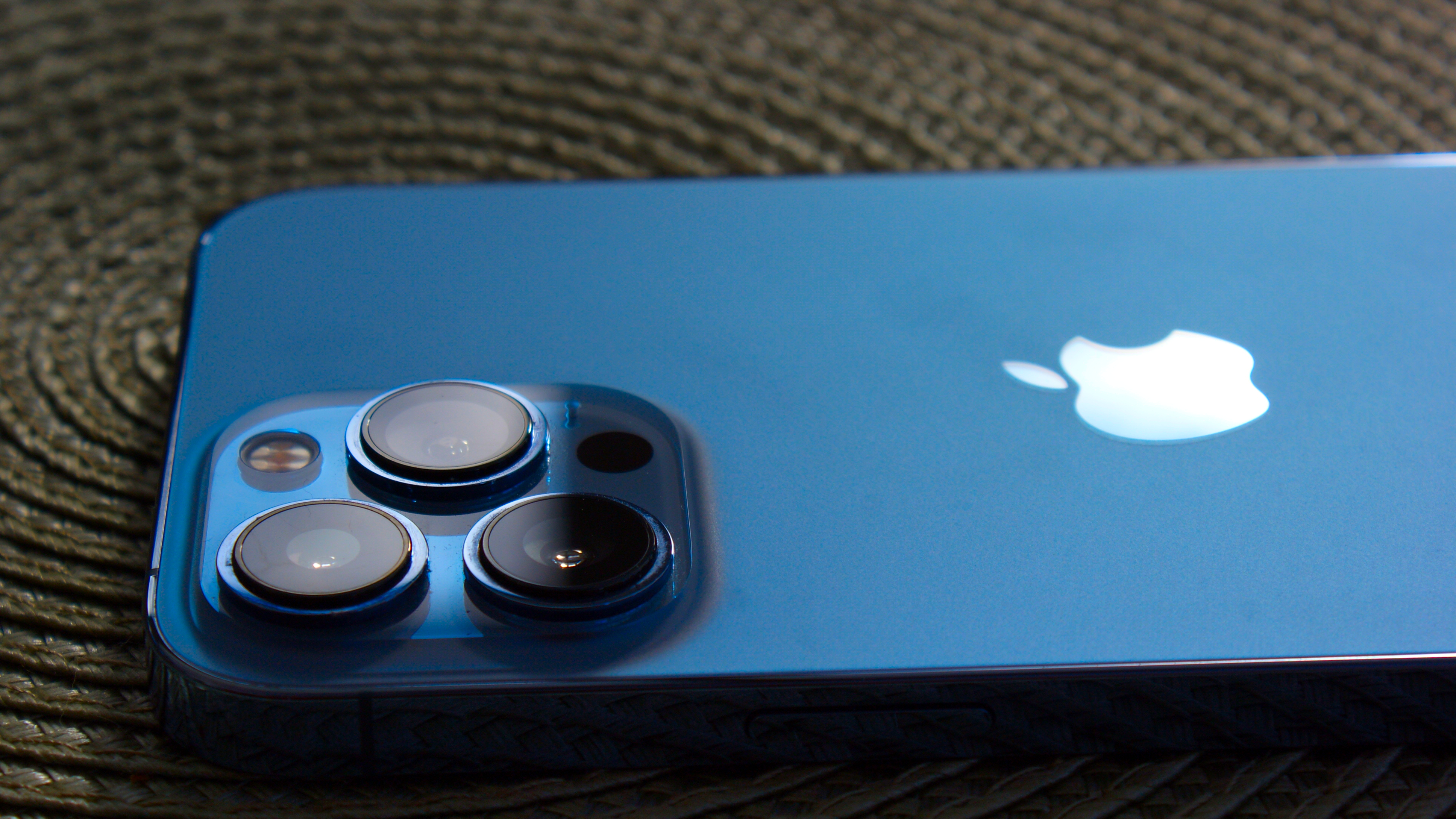 A close-up of the camera block on an iPhone 13 Pro Max