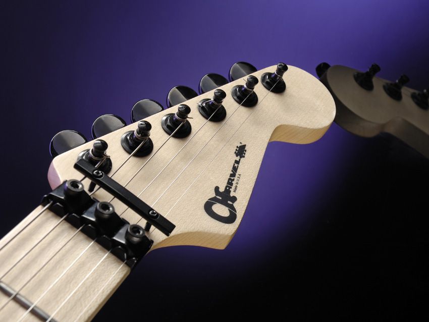 The distinctive Charvel headstock decal: simple and appealing