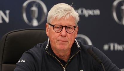 Martin Slumbers during an Open Championship press conference 