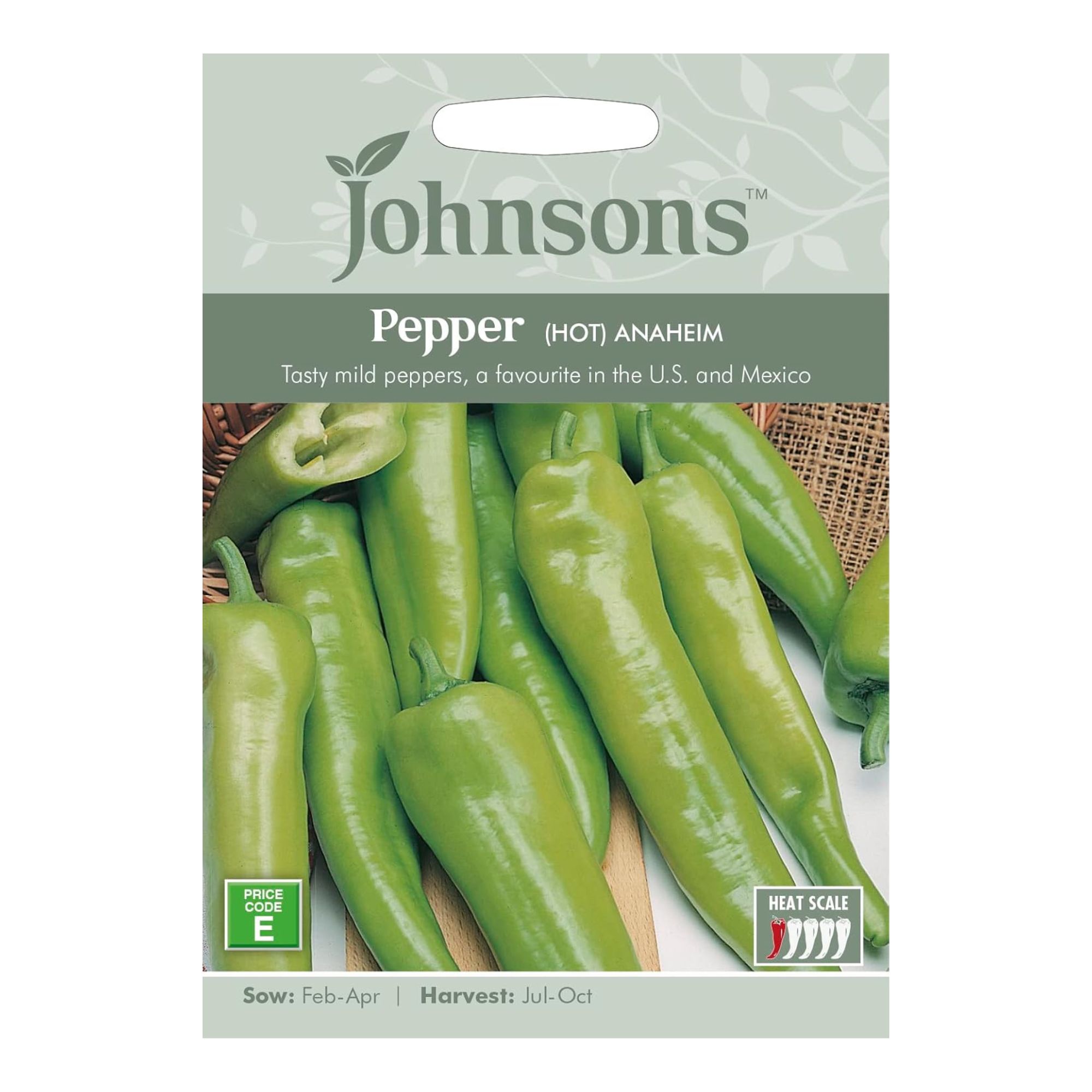 Johnsons 21386 Vegetable Seeds, Pepper (Hot) Anaheim
