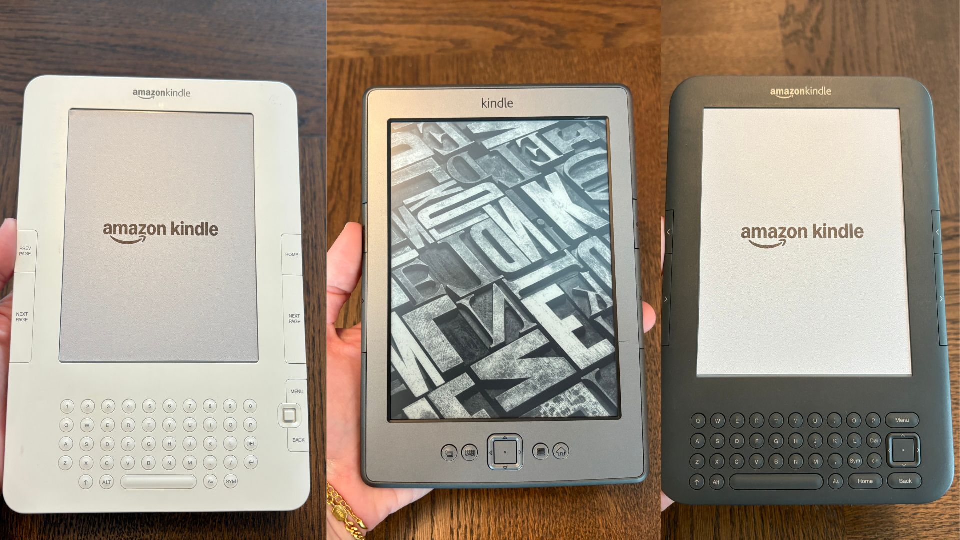 Three of the old Kindles