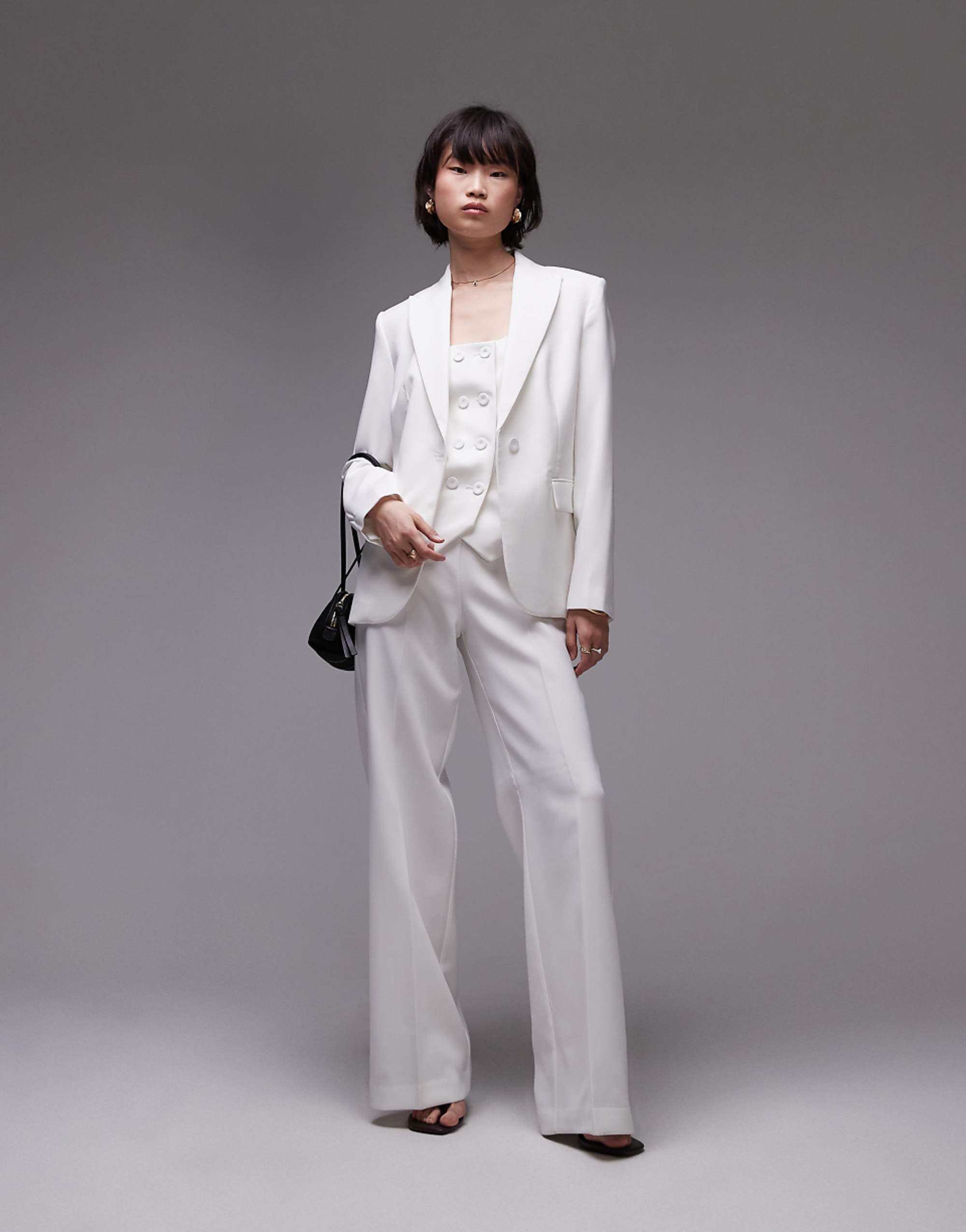 Mango Slim Blazer Co-Ord in White