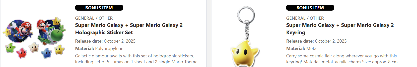 Nintendo Super Mario Galaxy Switch 2 deal with bonus items