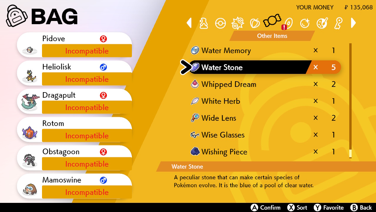 Pokemon Sword and Shield Water Stone