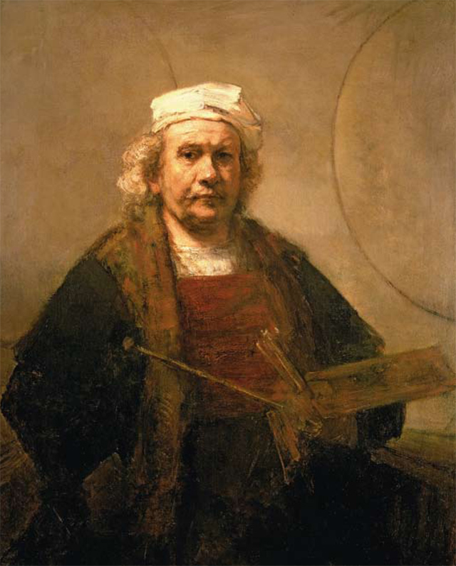 Lucinda Bredin&#039;s favourite painting, Self-Portrait with Two Circles by Rembrandt van Ryn.