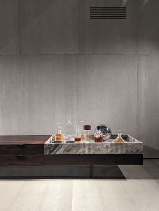 sideboard with built-in tray for drinks bottles