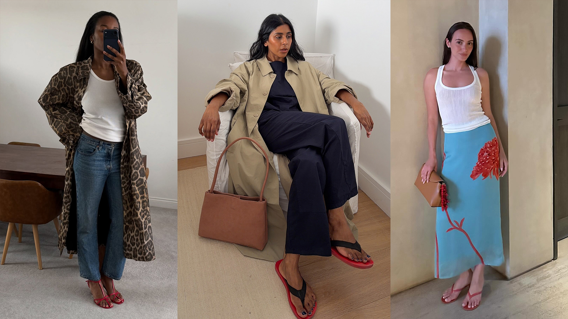 women wearing red sandals
