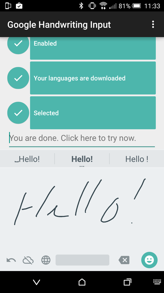 Google Handwriting Input