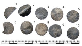 Medieval coins made of silver