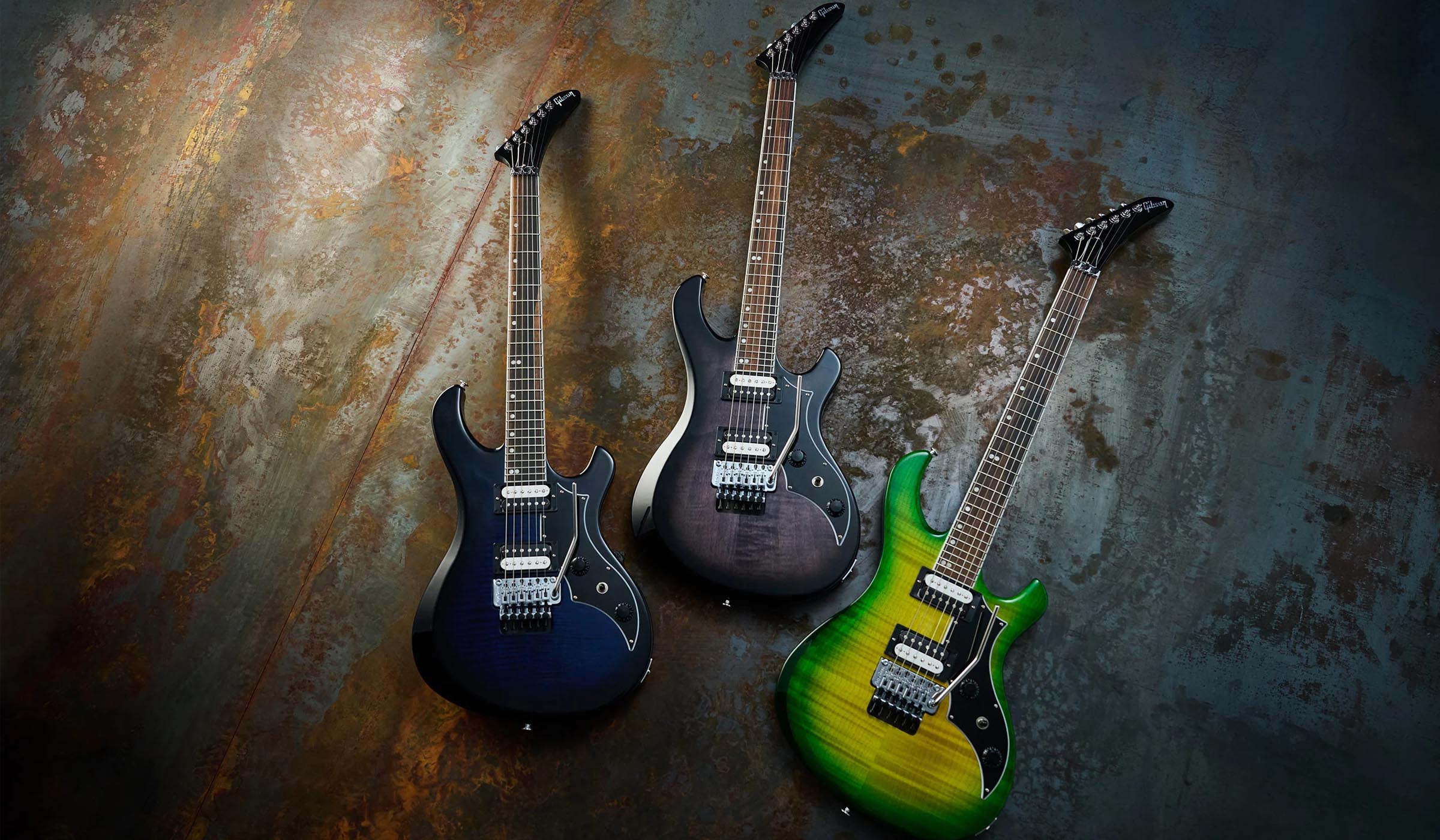 The Gibson Victory Floyd Rose was teased at NAMM and arrives in Iguana Burst, Deep Ocean Burst, and Translucent Ebony Burst finishes.