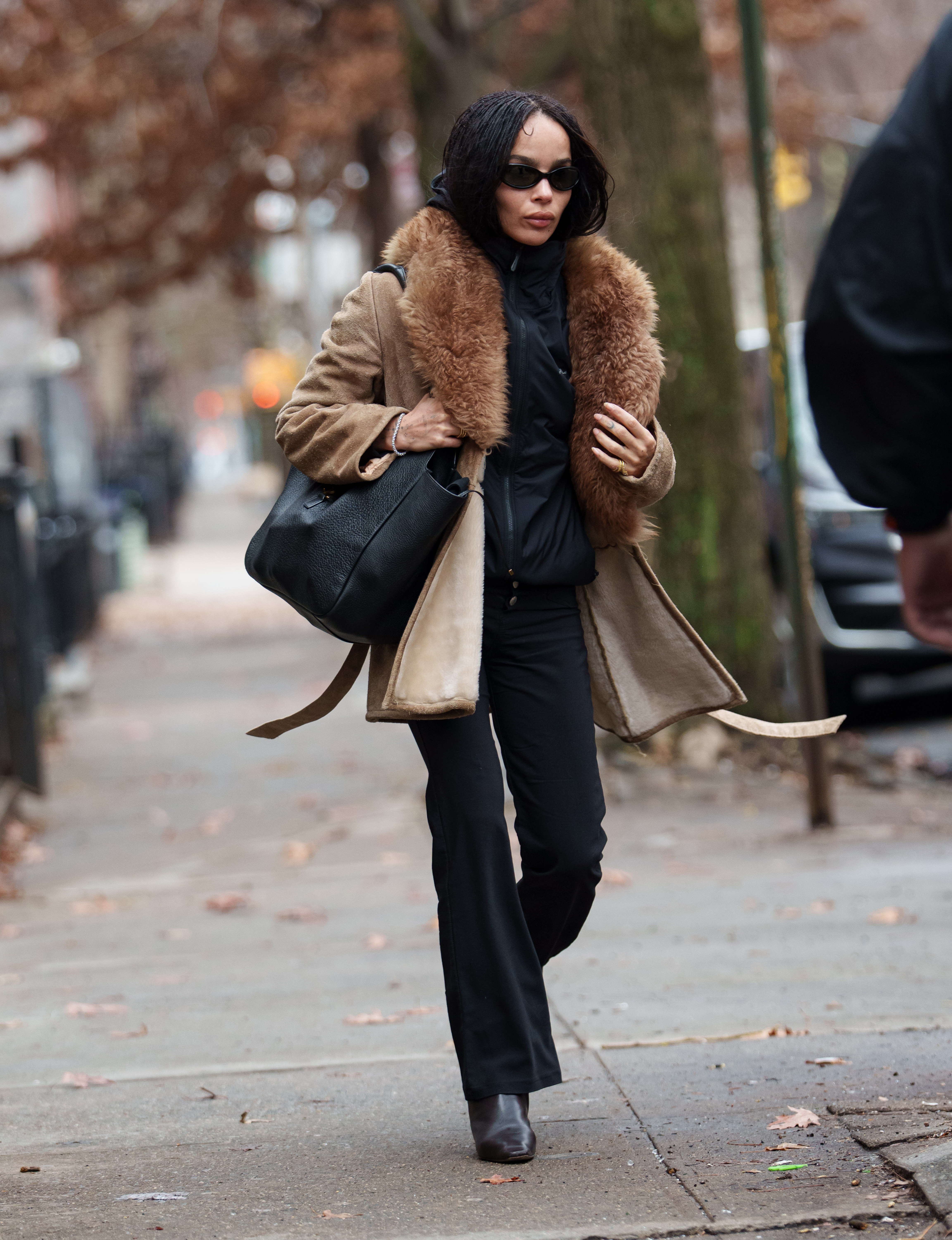 Zo&amp;euml; Kravitz first wore the Penny Lane coat without her engagement ring in March