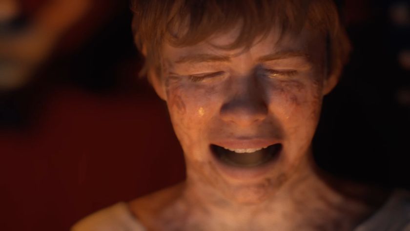 A screenshot of a character screaming in the trailer for OD.