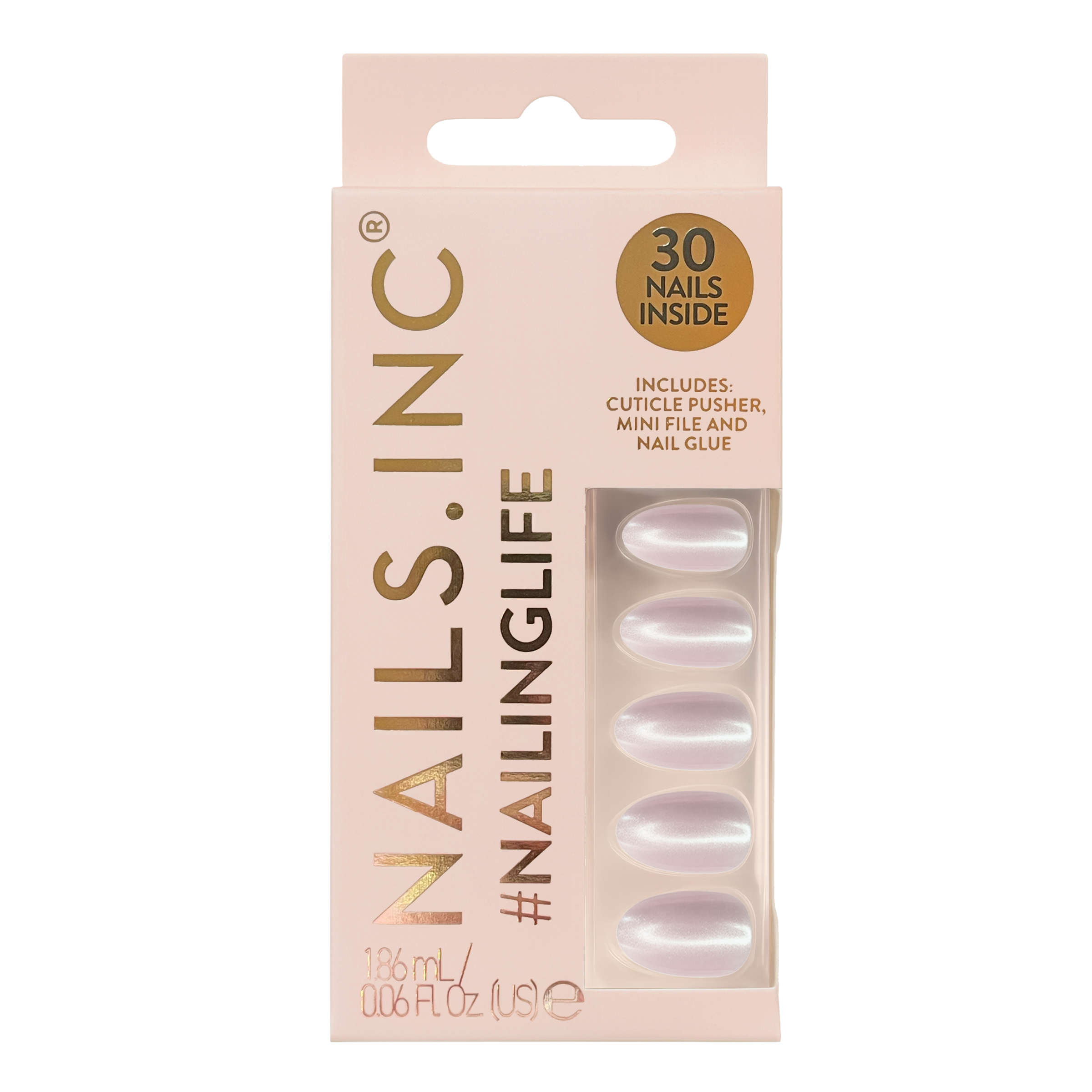 Nailinglife Just Like Hailey Pink Glaze Chrome Effect Press-On Nails