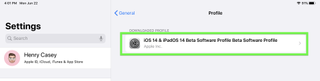 iPadOS 14 developer beta installation step 9