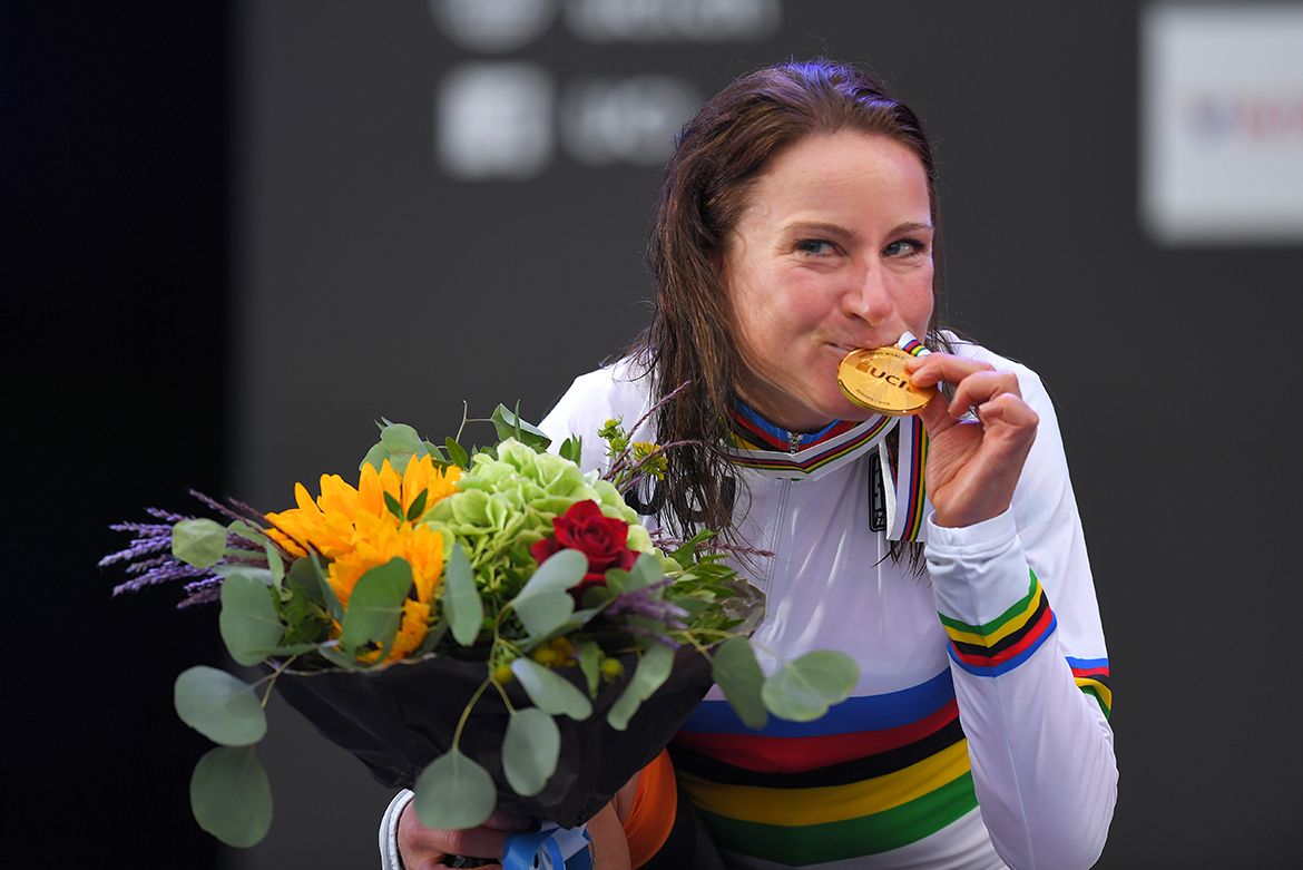 Annemiek van Vleuten (Netherlands) winner of the women's time trial World title