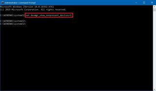 Command Prompt enable hidden devices
