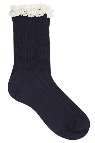 River Island Navy Cable Frill Ankle Socks, £4