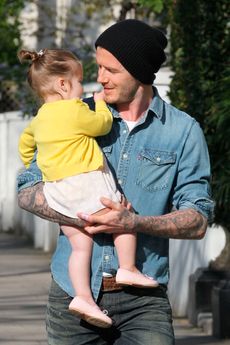 David Beckham and Harper Beckham 
