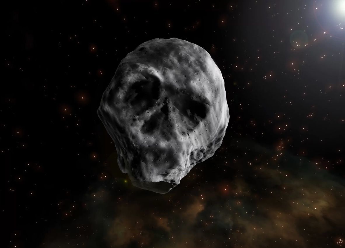 The &quot;Halloween Asteroid&quot; 2015 TB145, shown here in an artist’s illustration, is expected to whiz by Earth a little later than usual, swinging by on Nov. 11, 2018.