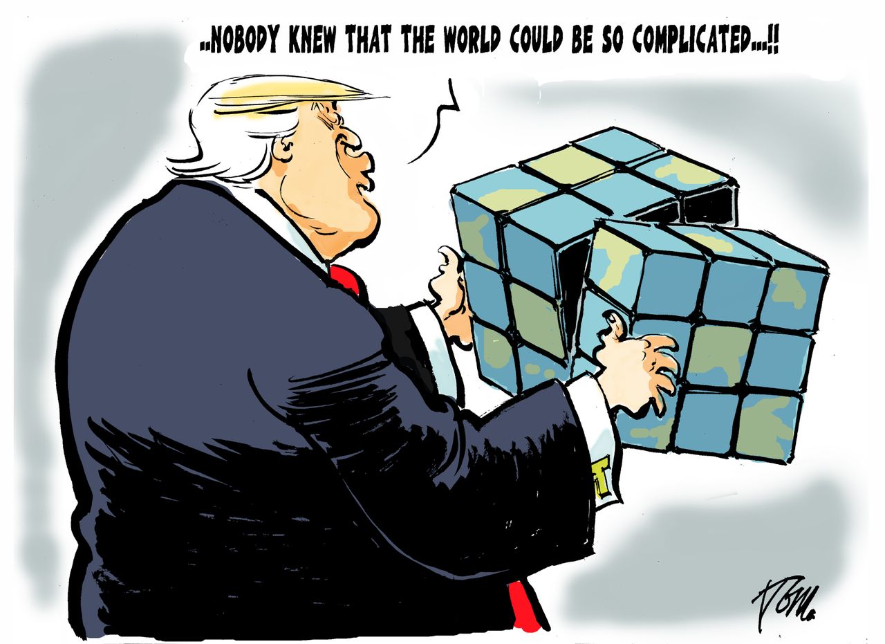 Political Cartoon U.S. Trump World Government Foreign Policy