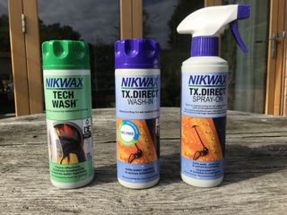 Image shows a bottle of Nikwax's Tech Wash and TX.Direct.