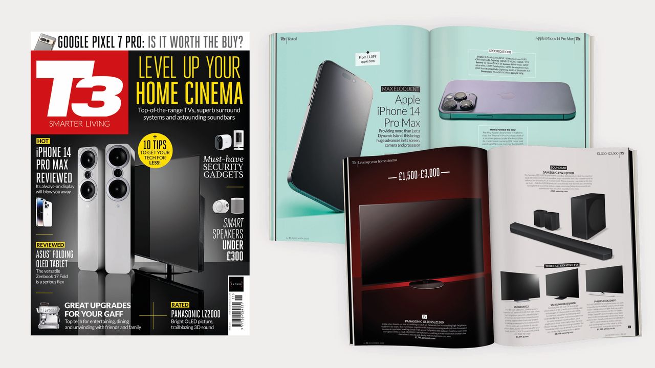 The cover of T3 340 featuring the coverline &#039;Level up your home cinema&#039;.