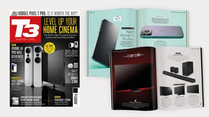 The cover of T3 340 featuring the coverline 'Level up your home cinema'.