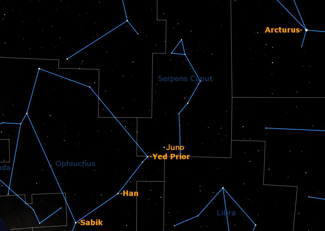 Sky Map May 2012 Asteroid Juno 