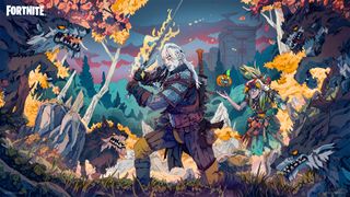 Fortnite Geralt of Rivia Witcher loading screen artwork