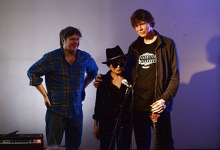 Steve Shelley, Yoko Ono and Thurston Moore in London, 2014