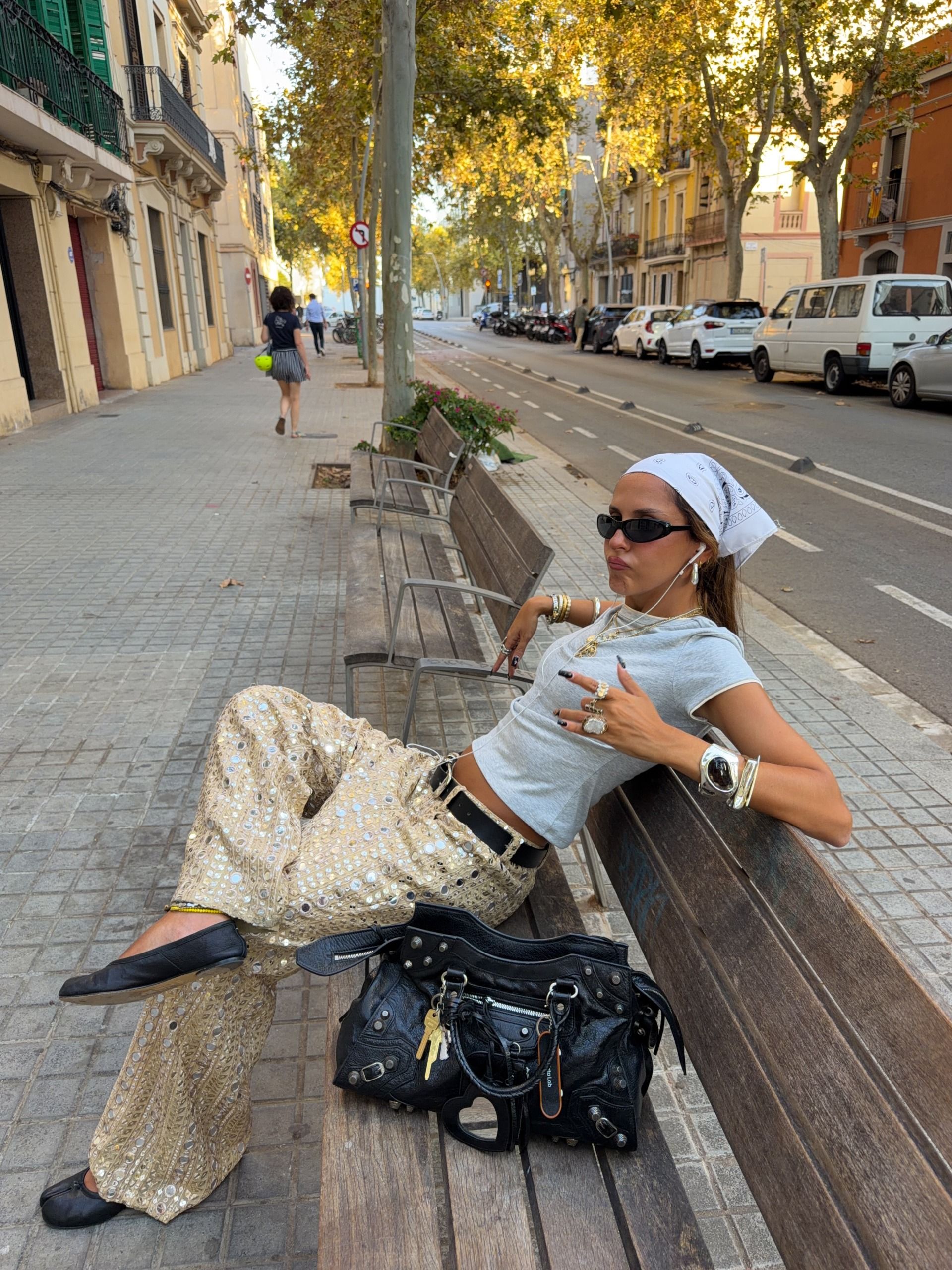 A woman wearing cool fall pants in 2026.