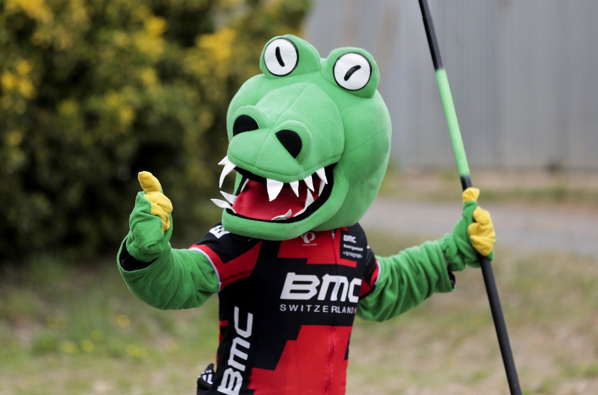 The Crikey Cadel Crocodile ha made a few Tour Down Under appearances