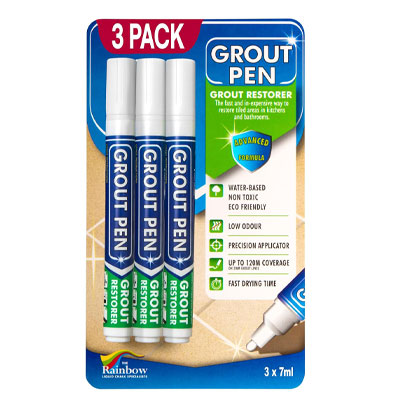 three pack of white grout pens